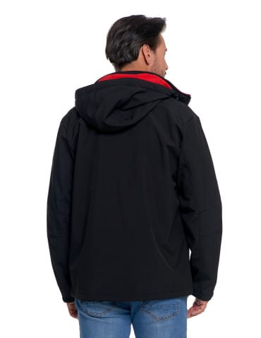 Kurtki i kamizelki - Kurtka męska softshell wodoodporna z odpinanym kapturem CZARNY - produkt 2