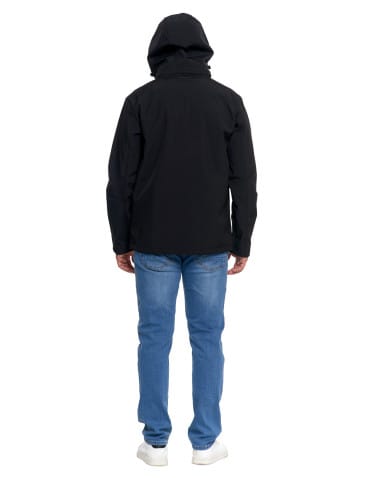 Kurtki i kamizelki - Kurtka męska softshell wodoodporna z odpinanym kapturem CZARNY - produkt 8