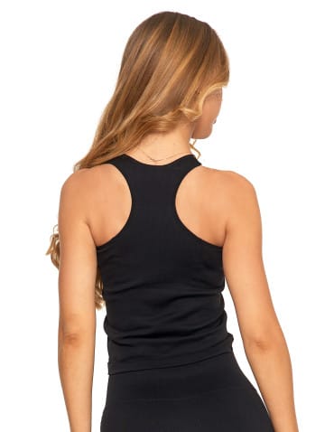 Koszulki i T-shirty - Top sportowy damski w prążek CZARNY - produkt 2