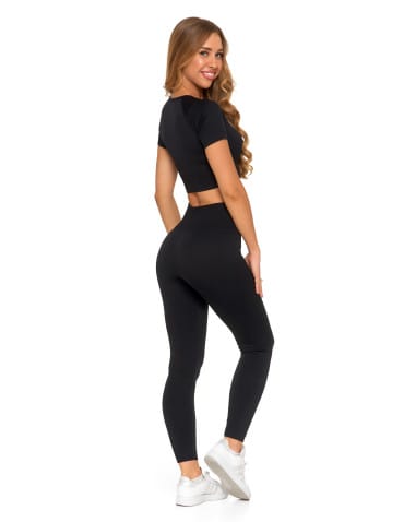 Koszulki i T-shirty - Sportowy top damski z krótkim rękawem CZARNY - produkt 8