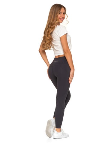 Legginsy damskie - Legginsy damskie z wysokim stanem funkcyjne GRAFIT - produkt 5