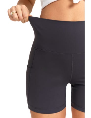 Legginsy damskie - Szorty sportowe damskie z wysokim stanem i kieszeniami GRAFIT - produkt 8