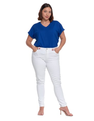 Spodnie damskie - Damskie spodnie skinny jeansowe rurki BIAŁY - produkt 7