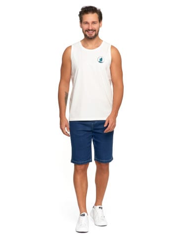 Koszulki i Tank Topy - Koszulka męska bez rękawów bawełniana tank top z nadrukiem BIAŁY - produkt 4