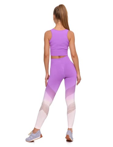 Legginsy damskie - Legginsy damskie push-up z wysokim stanem sportowe RÓŻOWY - produkt 5