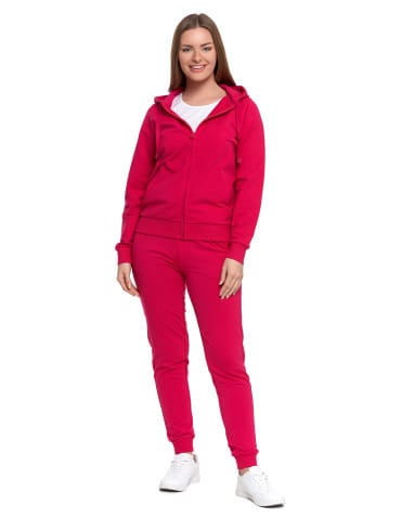 Bluzy damskie - Bluza damska dresowa z kapturem i zamkiem RÓŻOWY - produkt 8