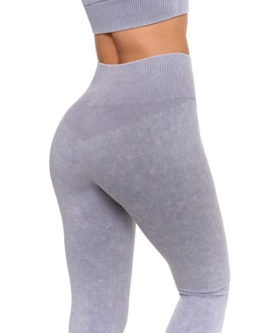 Legginsy damskie - Legginsy damskie bezszwowe z wysokim stanem sportowe SZARY - produkt 7