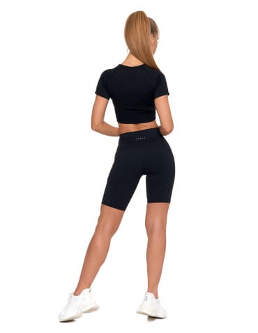 Legginsy damskie - Legginsy kolarki damskie sportowe z kieszeniami CZARNY - produkt 3