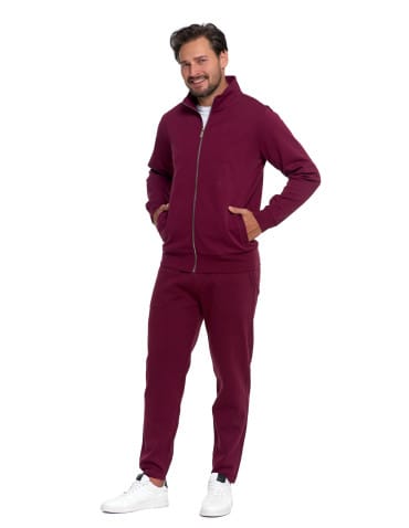 Bluzy męskie - Męska bluza dresowa ze stójką i zamkiem MOKKA - produkt 5