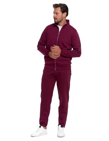 Bluzy męskie - Męska bluza dresowa ze stójką i zamkiem MOKKA - produkt 6