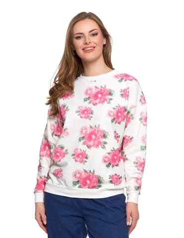 Bluza dresowa damska z kwiatowym nadrukiem - produkt 2