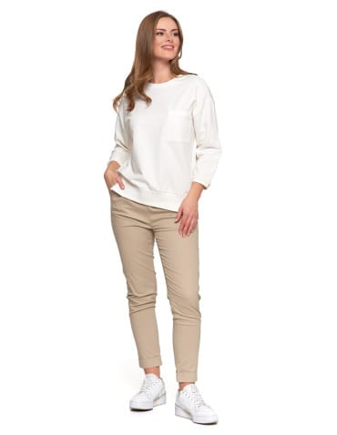 Bluzy damskie - Bluza damska z kieszonką o luźnym kroju BIAŁY - produkt 6