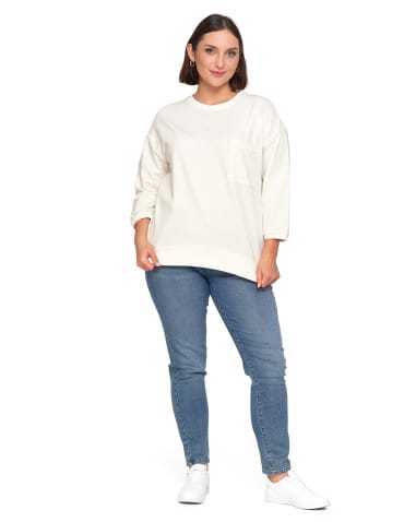 Bluzy damskie - Bluza damska z kieszonką o luźnym kroju BIAŁY - produkt 7