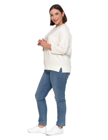 Bluzy damskie - Bluza damska z kieszonką o luźnym kroju BIAŁY - produkt 8