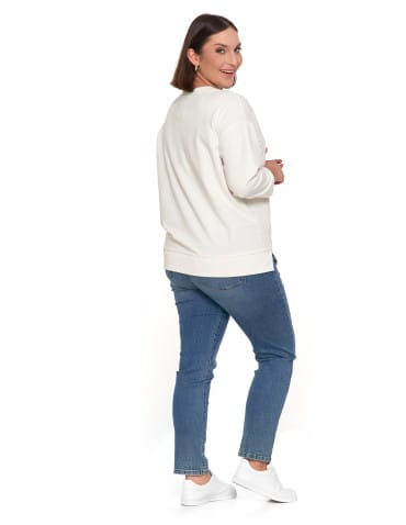 Bluzy damskie - Bluza damska z kieszonką o luźnym kroju BIAŁY - produkt 9