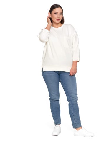 Bluzy damskie - Bluza damska z kieszonką o luźnym kroju BIAŁY - produkt 10
