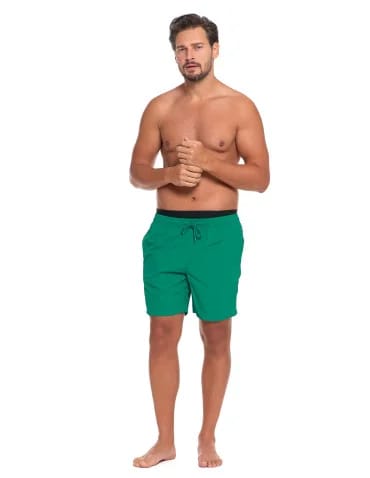 Kąpielówki męskie szorty plażowe z kieszeniami - ZIELONY - produkt 2