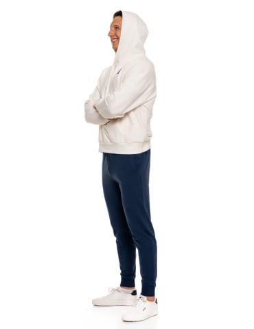 Bluzy męskie - Męska bluza dresowa z kapturem i nadrukiem na plecach BIAŁY - produkt 10