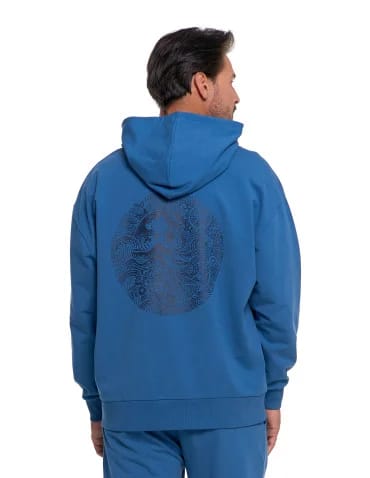 Męska bluza dresowa z kapturem i nadrukiem na plecach  - produkt 2