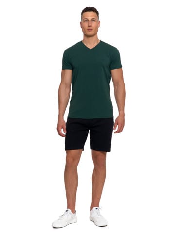 Koszulki i Tank Topy - Koszulka męska bawełna Premium T-shirt dekolt w serek KHAKI - produkt 4