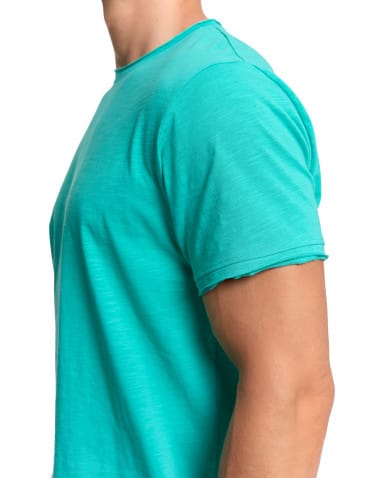 Koszulki i Tank Topy - T-shirt męski basic z bawełny slub TURKUSOWY - produkt 5