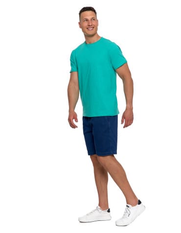 Koszulki i Tank Topy - T-shirt męski basic z bawełny slub TURKUSOWY - produkt 6