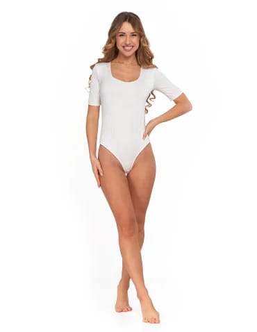 Body - Damskie body z wiskozy BIAŁY - produkt 1