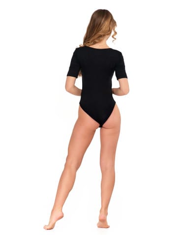 Body - Damskie body z wiskozy CZARNY - produkt 4