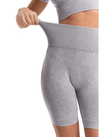 Legginsy damskie - Legginsy kolarki damskie z wysokim stanem i efektem push-up SZARY - produkt 7