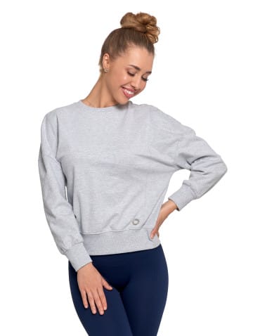 Bluzy damskie - Bluza damska dresowa SZARY - produkt 7