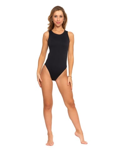 Body - Body damskie bez rękawów prążkowane CZARNY - produkt 9