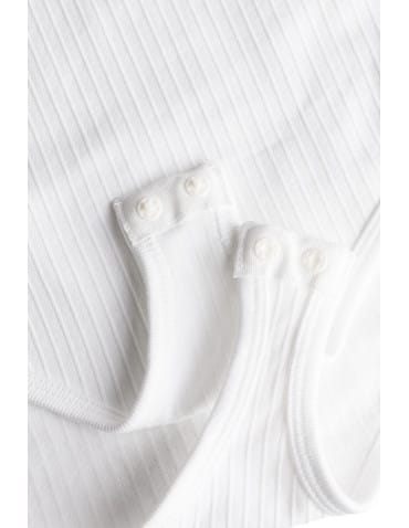 Body - Body damskie bez rękawów prążkowane BIAŁY - produkt 7