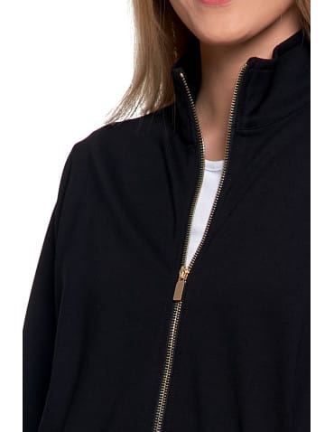 Bluzy damskie - Bluza damska ze stójką na suwak i kieszeniami CZARNY - produkt 4