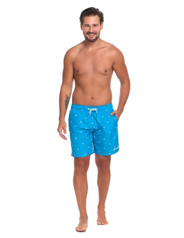 Kąpielówki męskie - Męskie szorty plażowe szybkoschnące z nadrukiem NIBIESKI - produkt 7
