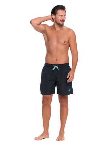 Kąpielówki męskie - Spodenki męskie kąpielowe plażowe szybkoschnące CZARNY - produkt 13