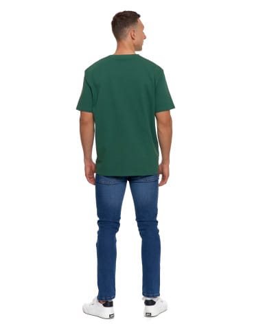 Koszulki i Tank Topy - T-shirt męski 100% bawełniany z prążkowaną strukturą ZIELONY - produkt 8