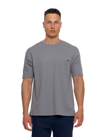 Koszulki i Tank Topy - T-shirt męski strukturalny casual z kieszonką SZARY - produkt 3