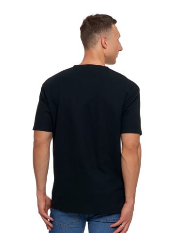 Koszulki i Tank Topy - T-shirt męski strukturalny casual z kieszonką CZARNY - produkt 3