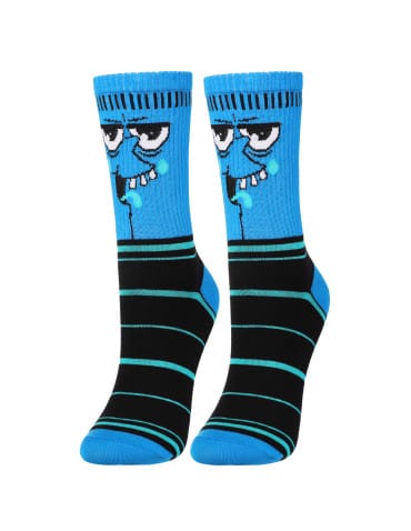 Skarpety damskie - Skarpetki bawełniane unisex z zabawnym wzorem 3-pak NIEBIESKI - produkt 8