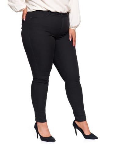 Spodnie damskie - Spodnie damskie skinny elastyczne CZARNY - produkt 12