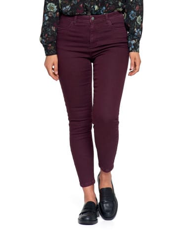 Spodnie damskie - Spodnie damskie skinny elastyczne FIOLETOWY - produkt 8