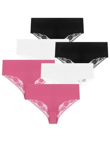 Majtki damskie figi maxi bikini laserowo cięte koronka 6-pak