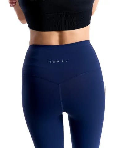 Legginsy damskie sportowe funkcyjne z wysokim stanem - GRANATOWY - produkt 2