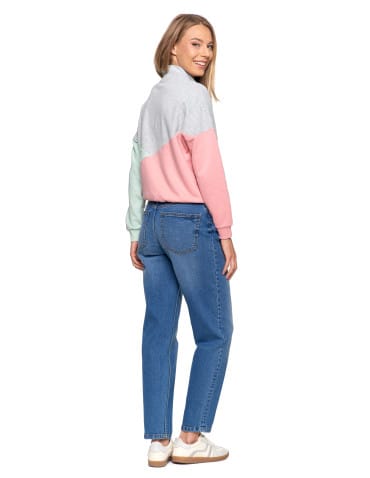 Bluzy damskie - Bluza dresowa damska z zamkiem i stójką RÓŻOWY - produkt 10