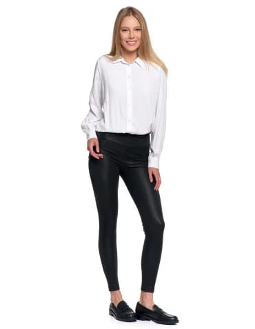 Damskie legginsy z wysokim stanem w stylu skórzanym