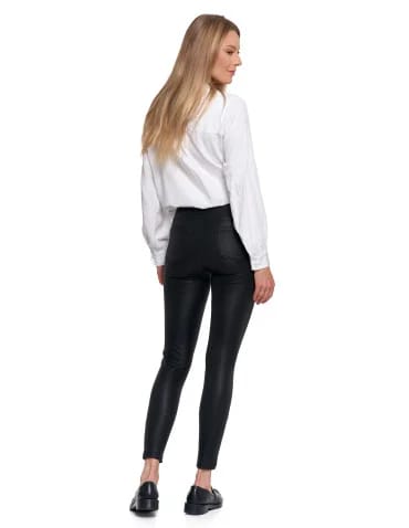 Damskie legginsy z wysokim stanem w stylu skórzanym - produkt 2
