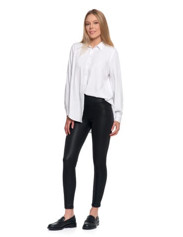 Legginsy damskie - Damskie legginsy z wysokim stanem w stylu skórzanym CZARNY - produkt 8