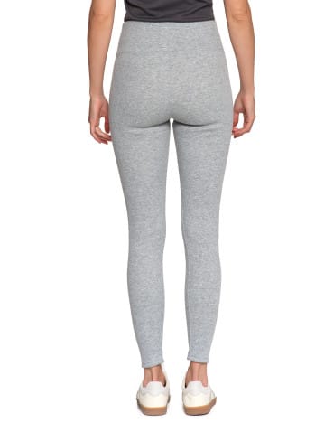 Legginsy damskie - Prążkowane legginsy damskie z wysokim stanem ocieplane JASNY SZARY - produkt 7