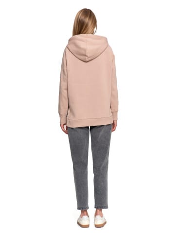 Bluzy damskie - Bluza damska dresowa bawełniana luźna ocieplana BEŻOWY - produkt 12