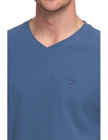 Koszulki i Tank Topy - Koszulka męska longsleeve z dekoltem w serek i haftem JEANS - produkt 2